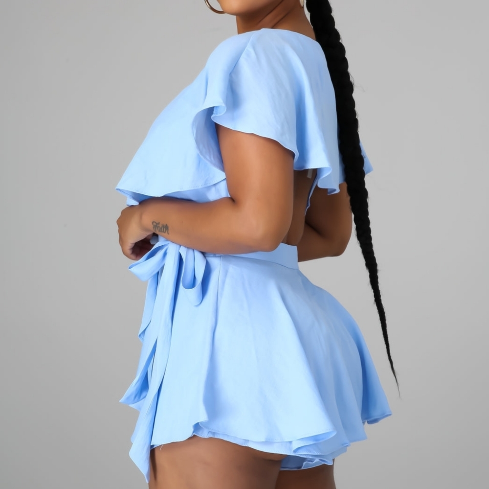 Blue Ruffled Romper - Picture 11 of 11